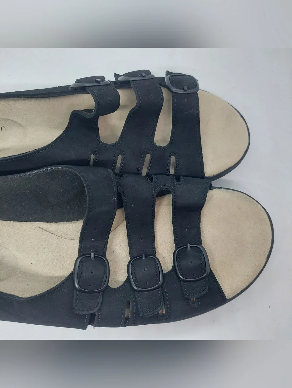 Clarks Saylie Quartz Sandals Black Womens Size 11M Comfort Shoes Adjustable